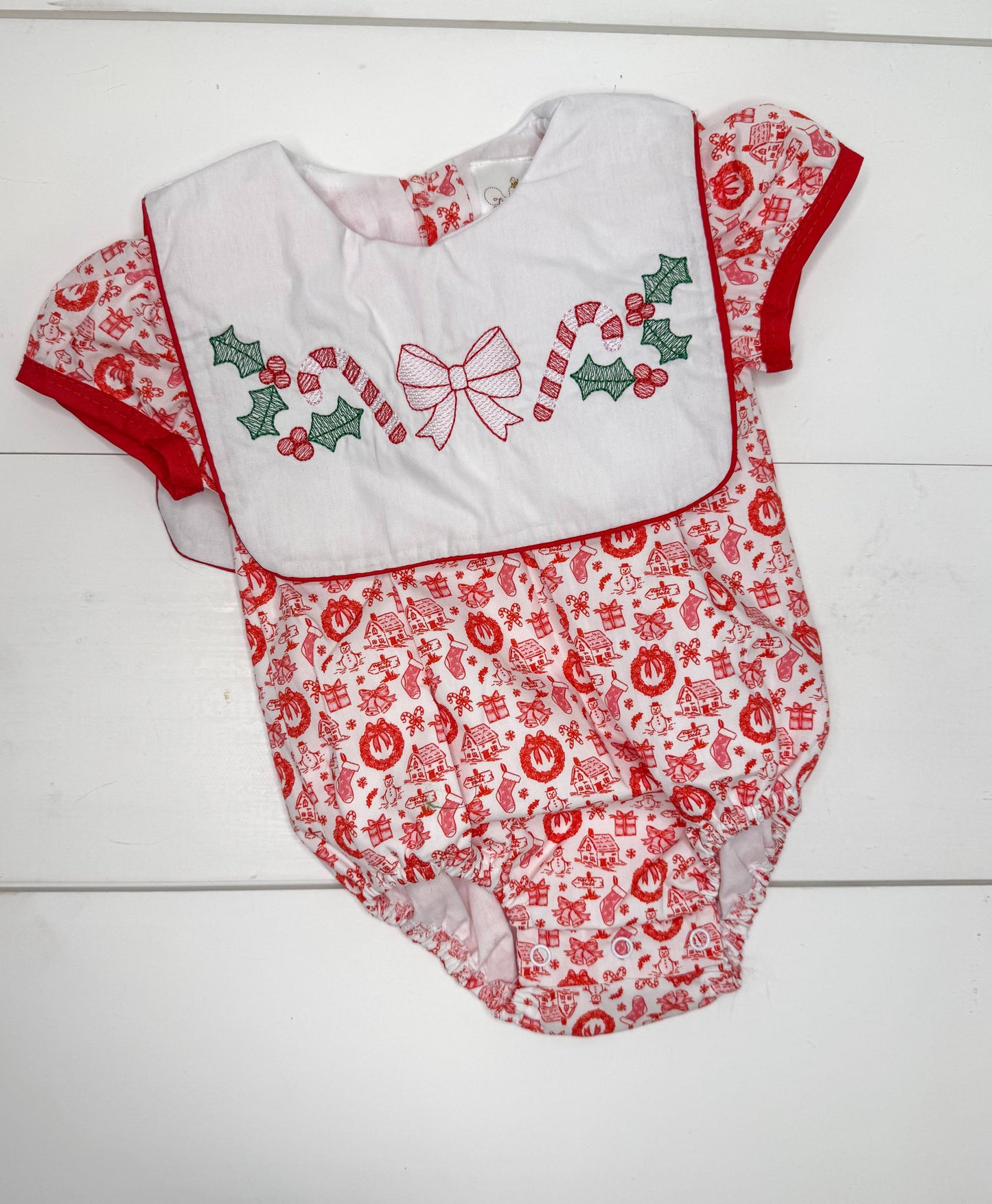 Candy Cane and Bow Dress or Bubble