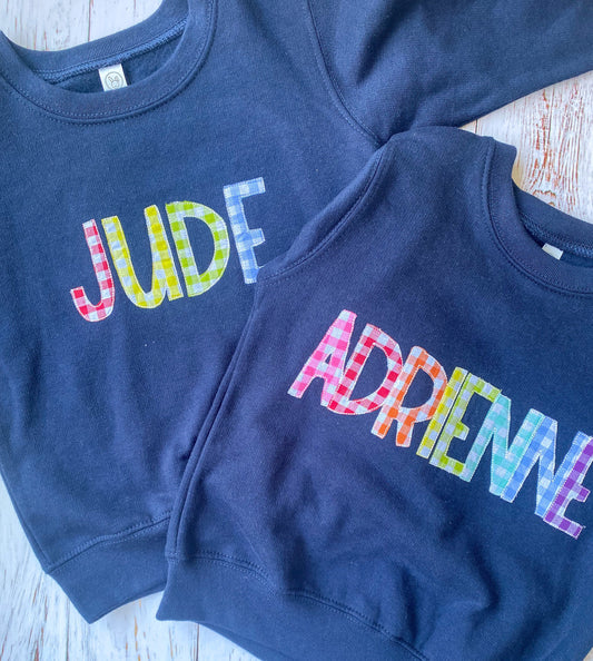 Rainbow Gingham Name Shirt