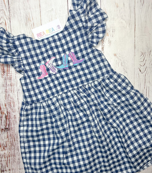 Cowgirl Boots Gingham Dress