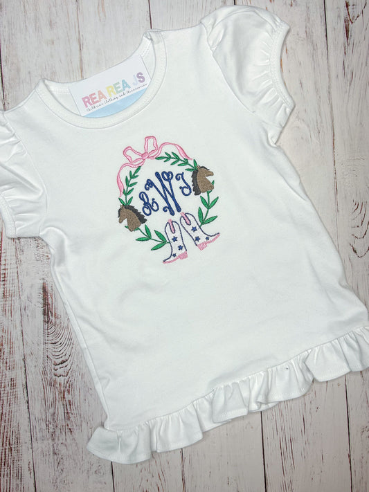 Cowgirl Monogram Frame Shirt