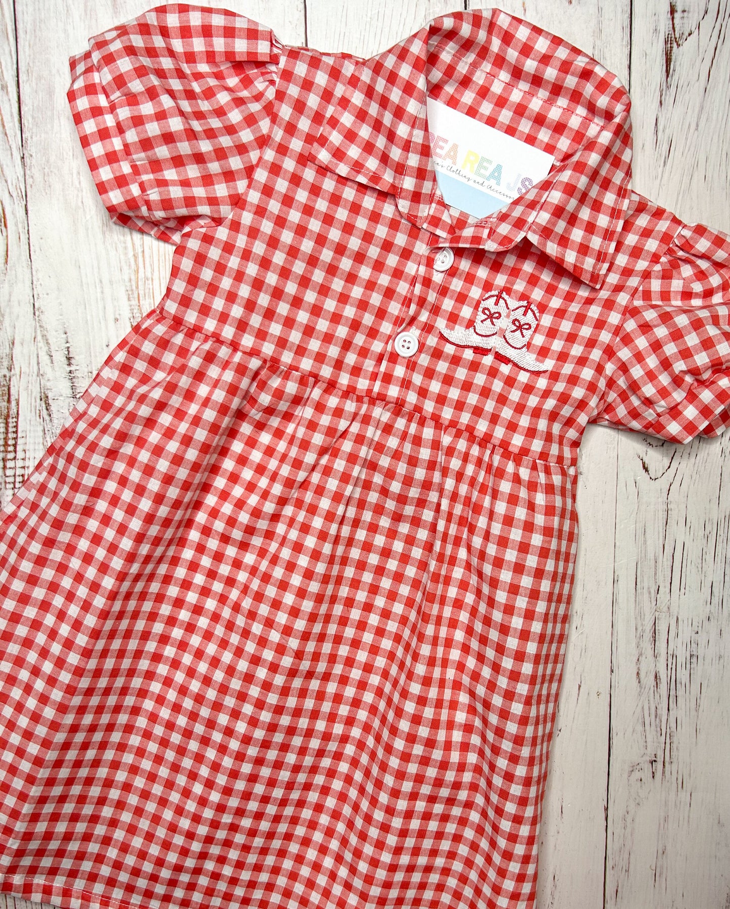 Rodeo Boots Gingham Shirt or Dress