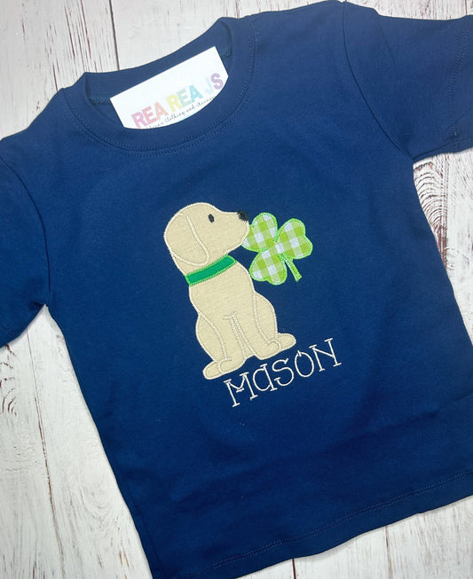 Puppy with Shamrock Shirt